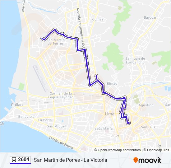 Mapa de 2604 de autobús