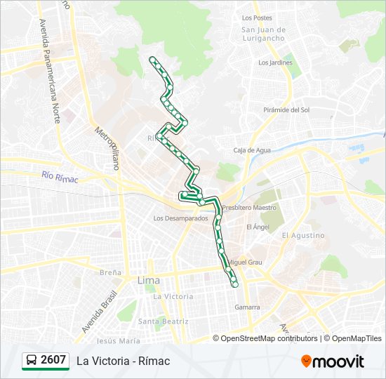 Mapa de 2607 de autobús