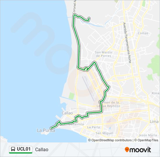 UCL01 bus Line Map