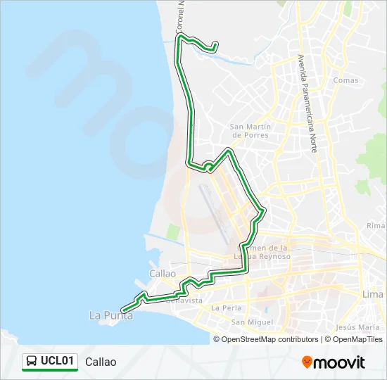 UCL01 Bus Line Map