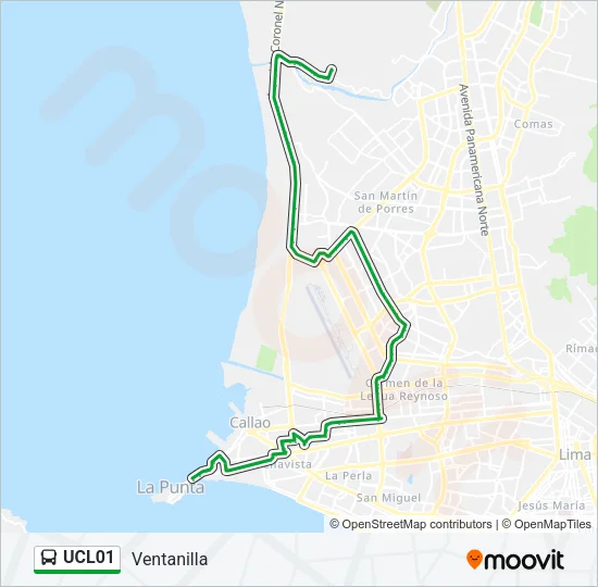 UCL01 Bus Line Map