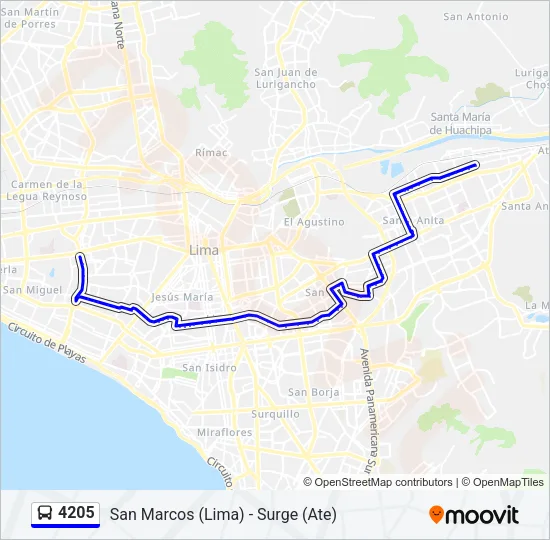 4205 Bus Line Map