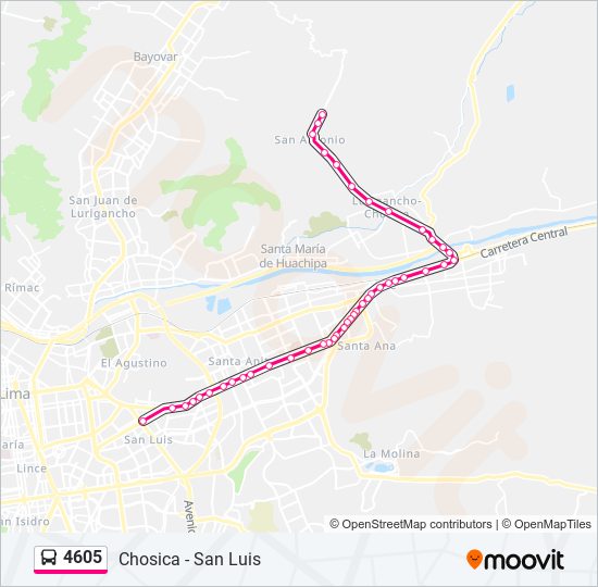 Mapa de 4605 de autobús