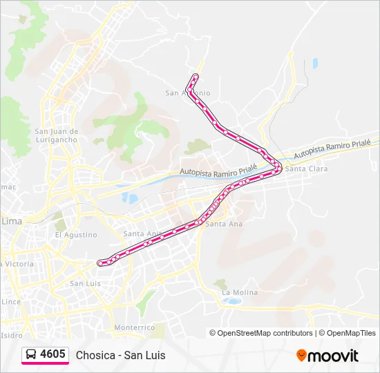 Mapa de 4605 de autobús