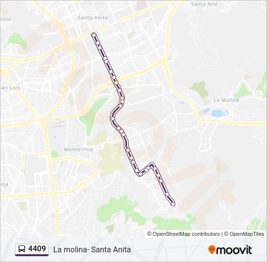 Mapa de 4409 de autobús