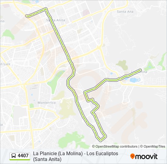 Mapa de 4407 de autobús