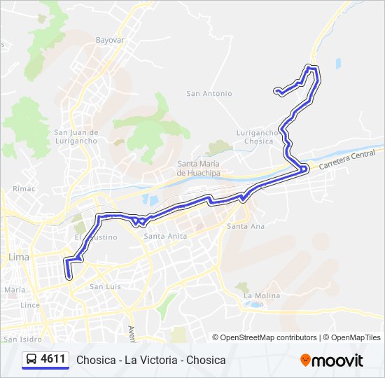 Mapa de 4611 de autobús