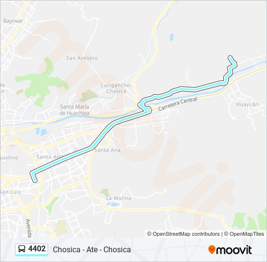 Mapa de 4402 de autobús