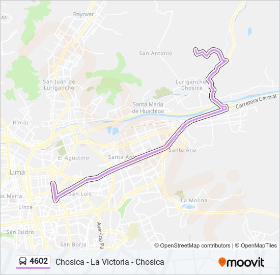 Mapa de 4602 de autobús