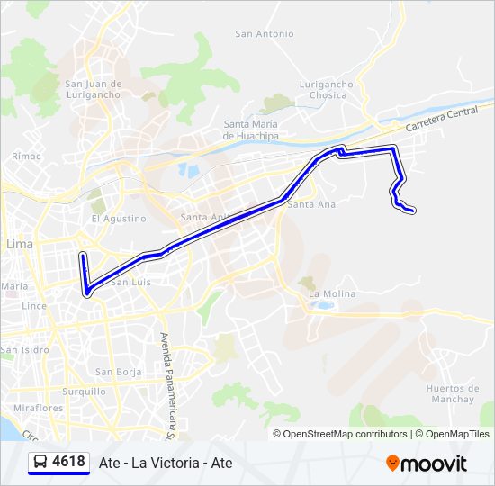 Mapa de 4618 de autobús