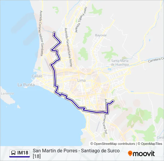 IM18 Bus Line Map