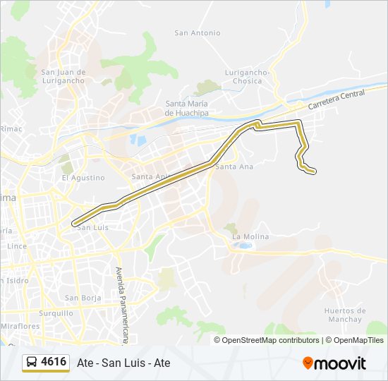 Mapa de 4616 de autobús