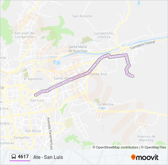 Mapa de 4617 de autobús