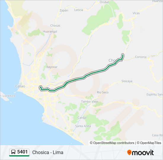 Mapa de 5401 de autobús