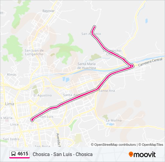 Mapa de 4615 de autobús