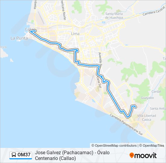 om37 Route: Schedules, Stops & Maps - Jose Galvez (Pachacamac) - Óvalo ...