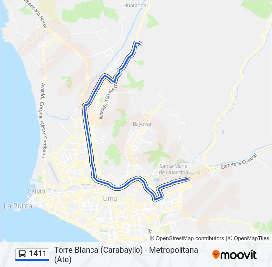 1411 Bus Line Map