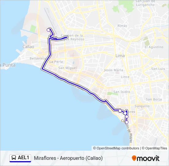 AEL1 Bus Line Map