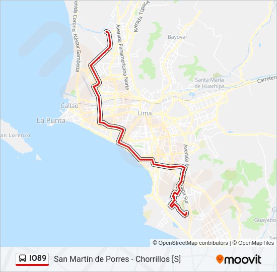 Mapa de IO89 de autobús