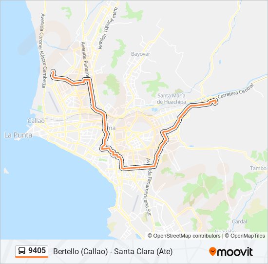 Mapa de 9405 de autobús