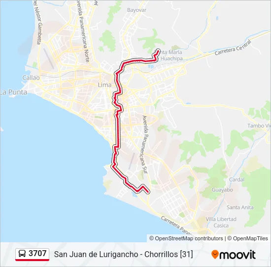 3707 Bus Line Map