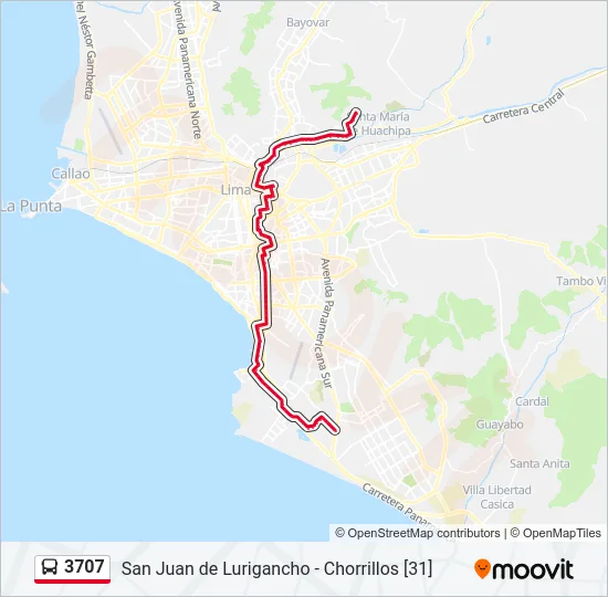 3707 Bus Line Map