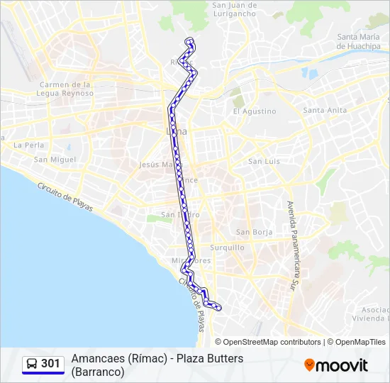 301 Bus Line Map