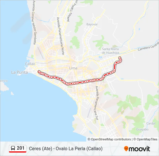201 Bus Line Map