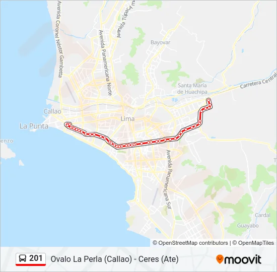 201 Bus Line Map