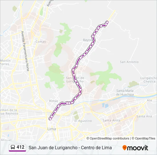 412 Bus Line Map