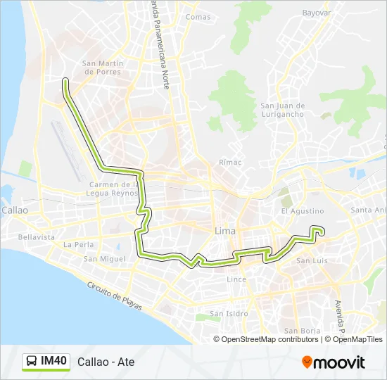 IM40 Bus Line Map