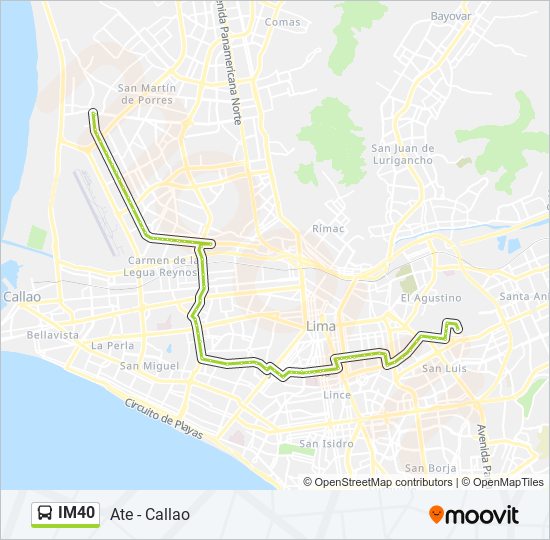 Mapa de IM40 de autobús