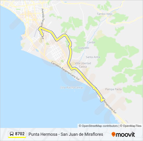 Mapa de 8702 de autobús