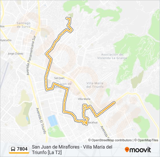 Mapa de 7804 de autobús