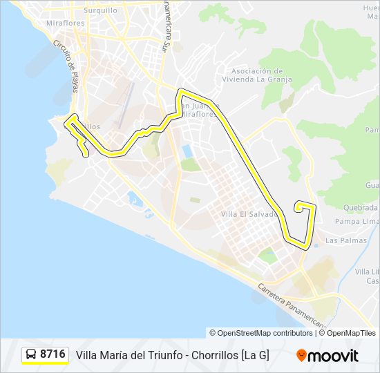 Mapa de 8716 de autobús