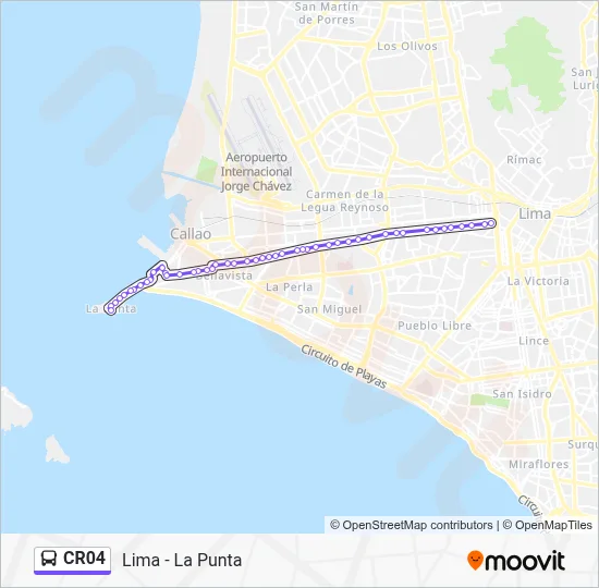 Linea 3404 Ruta CR04: horarios, paradas y mapas - Lima - La Punta (Actualizado)