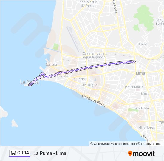 Mapa de CR04 de autobús