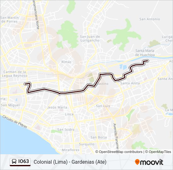 Mapa de IO63 de autobús