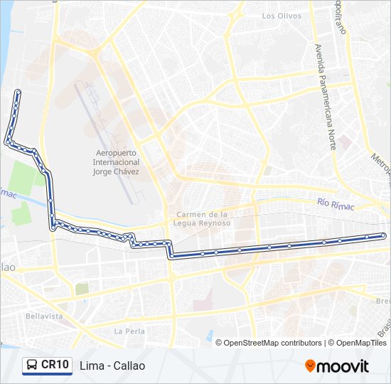 Mapa de CR10 de autobús