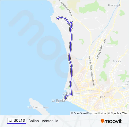 UCL13 Bus Line Map