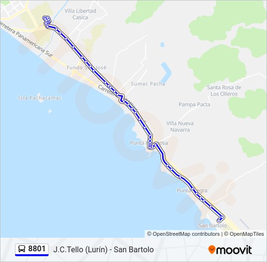 Mapa de 8801 de autobús