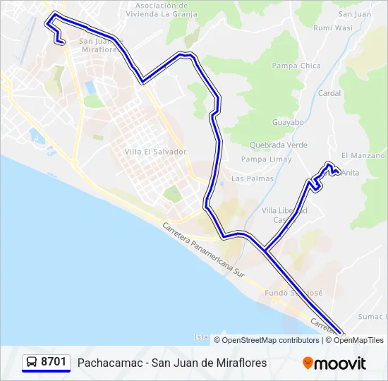 8701 Bus Line Map
