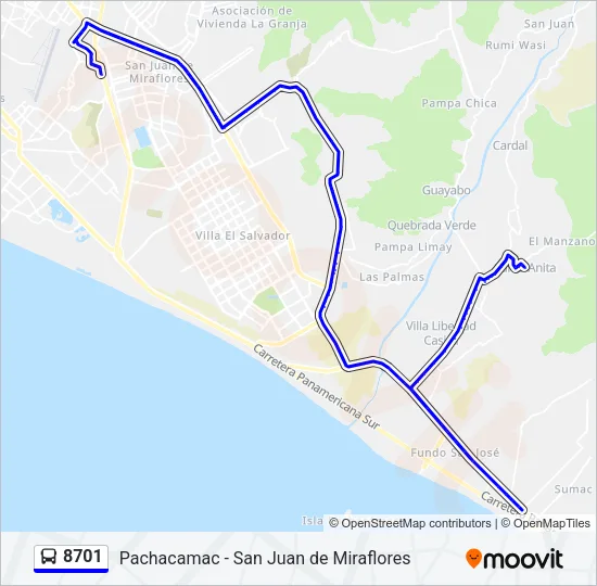 8701 Bus Line Map