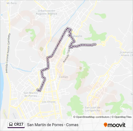 Mapa de CR27 de autobús