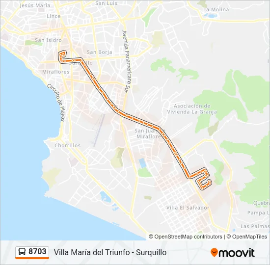 8703 Bus Line Map