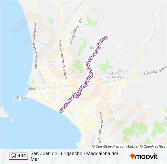 404 Bus Line Map