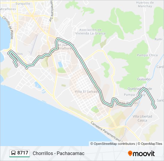 Mapa de 8717 de autobús