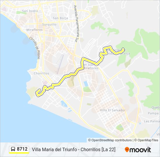Mapa de 8712 de autobús