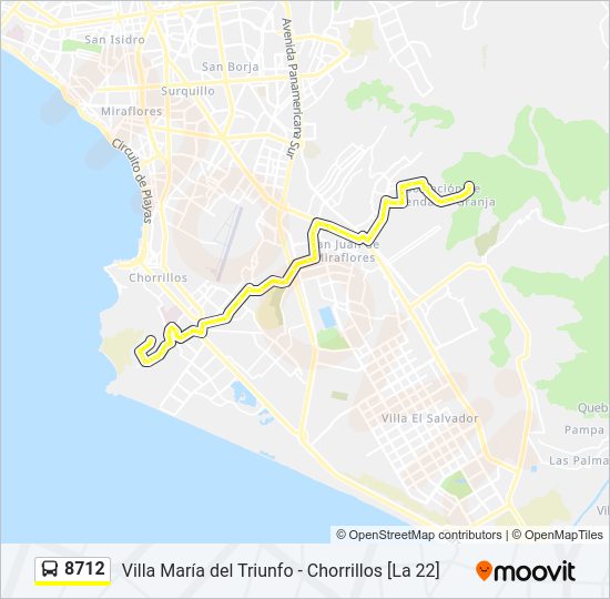 Mapa de 8712 de autobús