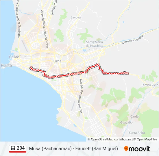 204 Bus Line Map
